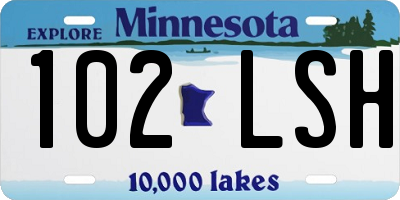 MN license plate 102LSH
