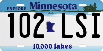 MN license plate 102LSI