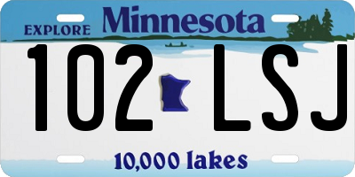 MN license plate 102LSJ