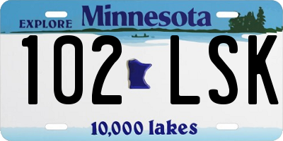MN license plate 102LSK