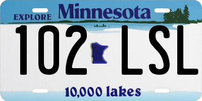 MN license plate 102LSL