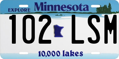 MN license plate 102LSM
