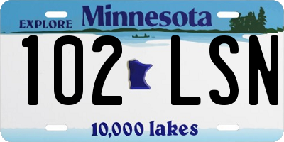 MN license plate 102LSN
