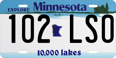 MN license plate 102LSO