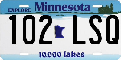 MN license plate 102LSQ