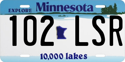 MN license plate 102LSR