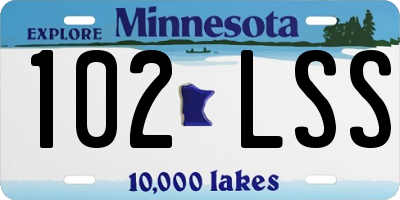 MN license plate 102LSS