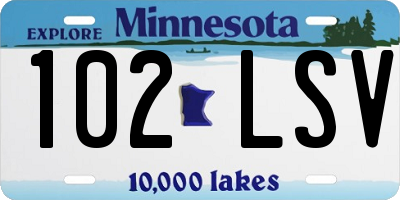 MN license plate 102LSV