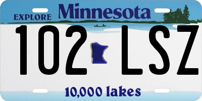 MN license plate 102LSZ
