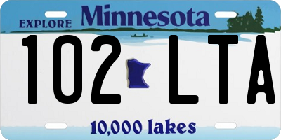 MN license plate 102LTA