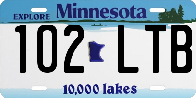 MN license plate 102LTB