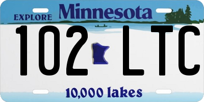 MN license plate 102LTC