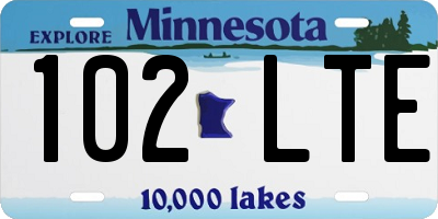 MN license plate 102LTE