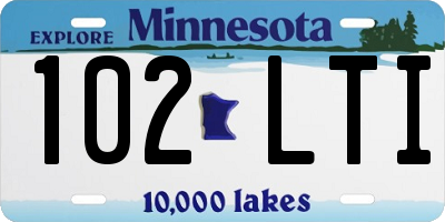 MN license plate 102LTI
