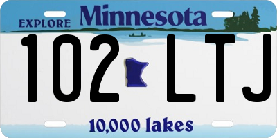 MN license plate 102LTJ