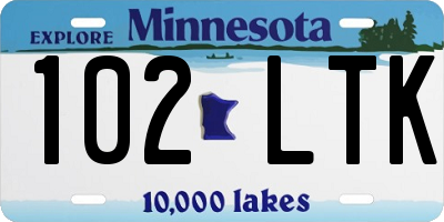 MN license plate 102LTK