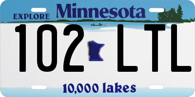 MN license plate 102LTL