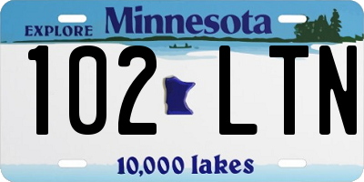 MN license plate 102LTN