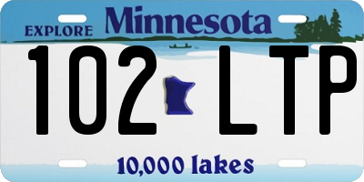 MN license plate 102LTP