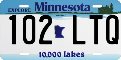 MN license plate 102LTQ