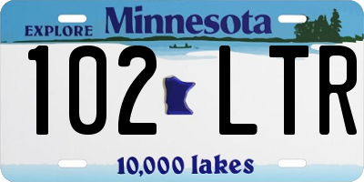 MN license plate 102LTR