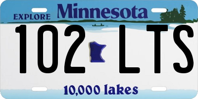 MN license plate 102LTS