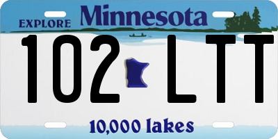 MN license plate 102LTT