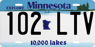 MN license plate 102LTV