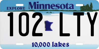 MN license plate 102LTY