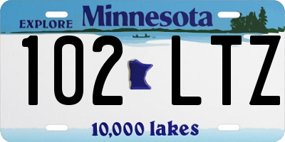 MN license plate 102LTZ