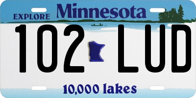 MN license plate 102LUD