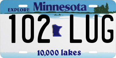 MN license plate 102LUG