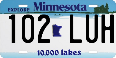 MN license plate 102LUH