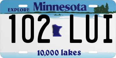 MN license plate 102LUI