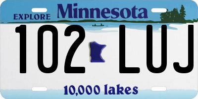 MN license plate 102LUJ