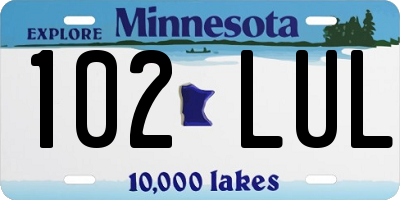 MN license plate 102LUL