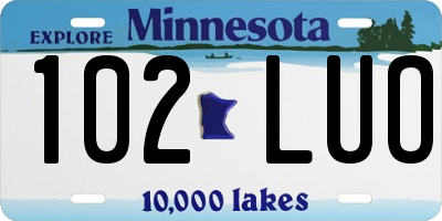 MN license plate 102LUO