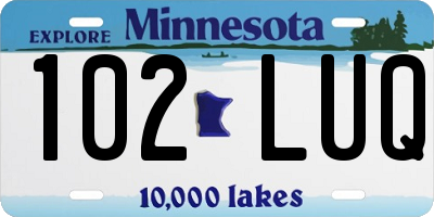 MN license plate 102LUQ