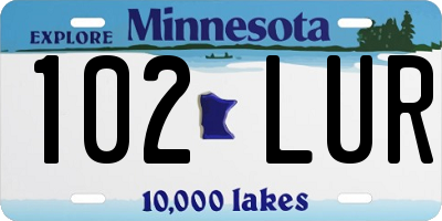 MN license plate 102LUR