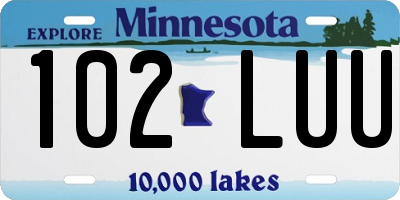 MN license plate 102LUU