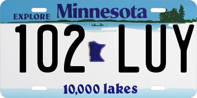 MN license plate 102LUY