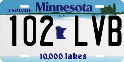 MN license plate 102LVB
