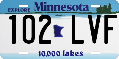 MN license plate 102LVF