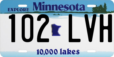 MN license plate 102LVH