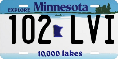MN license plate 102LVI