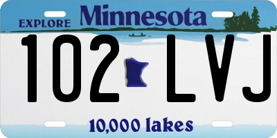 MN license plate 102LVJ