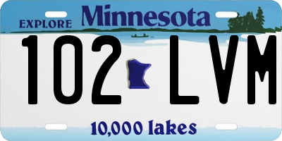 MN license plate 102LVM