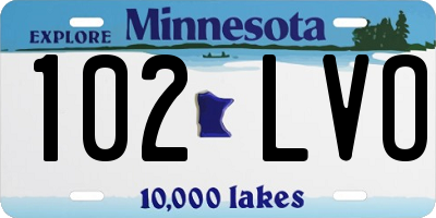 MN license plate 102LVO