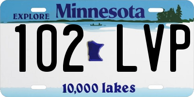 MN license plate 102LVP