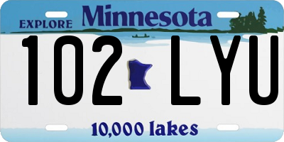 MN license plate 102LYU